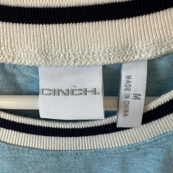 Cinch Western Boyfriend Striped T-Shirt Cowgirl Graphic Tee Crewneck Relaxed - Picture 5 of 6